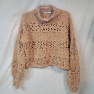 Arizona Jean Co Sweater, Women's Small, Cowl Neck in Tan, Soft And Cozy